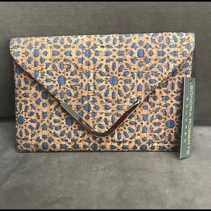 Stunning Cork & Denim Envelope Clutch, NWT
